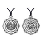 990 Silver Manjusri Bodhisattva Rabbit Zodiac Guardian Pendant